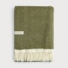Wool Blanket by British Blanket Co Olive Green - Made in the UK